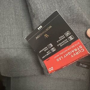 Worthington Gray Curvy Straight Leg Pants